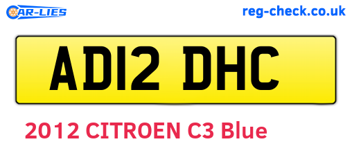 AD12DHC are the vehicle registration plates.