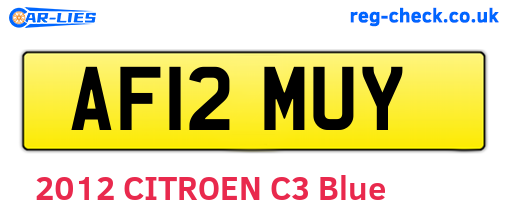 AF12MUY are the vehicle registration plates.