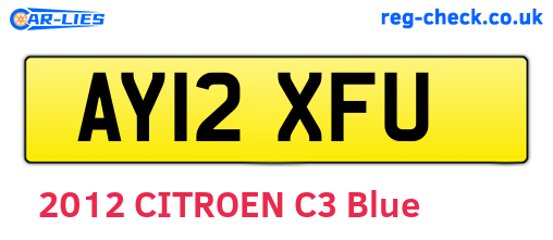 AY12XFU are the vehicle registration plates.