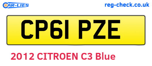 CP61PZE are the vehicle registration plates.