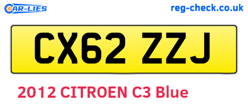 CX62ZZJ are the vehicle registration plates.
