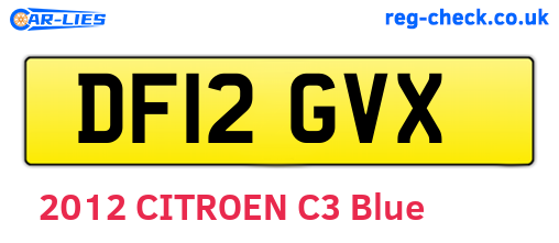 DF12GVX are the vehicle registration plates.
