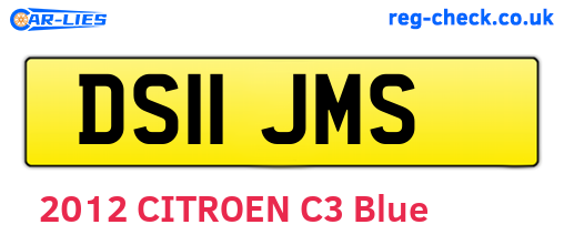 DS11JMS are the vehicle registration plates.