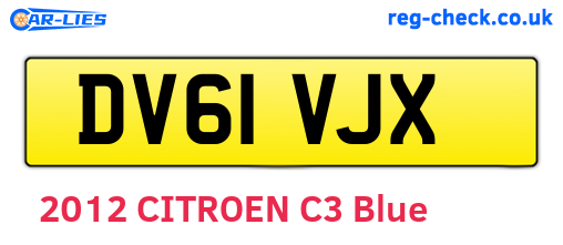 DV61VJX are the vehicle registration plates.
