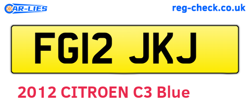 FG12JKJ are the vehicle registration plates.