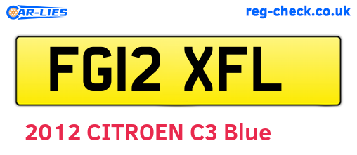 FG12XFL are the vehicle registration plates.