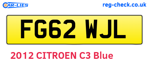 FG62WJL are the vehicle registration plates.