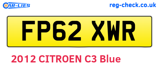 FP62XWR are the vehicle registration plates.