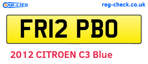 FR12PBO are the vehicle registration plates.