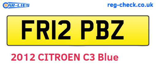 FR12PBZ are the vehicle registration plates.