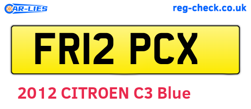 FR12PCX are the vehicle registration plates.