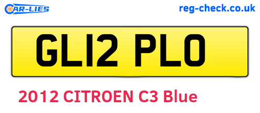 GL12PLO are the vehicle registration plates.