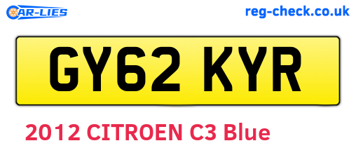 GY62KYR are the vehicle registration plates.