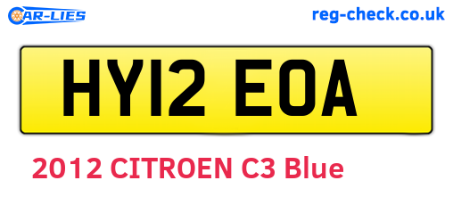 HY12EOA are the vehicle registration plates.