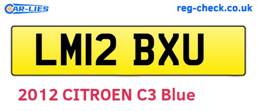 LM12BXU are the vehicle registration plates.