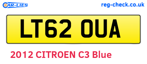 LT62OUA are the vehicle registration plates.