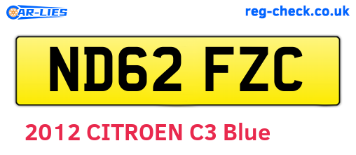 ND62FZC are the vehicle registration plates.