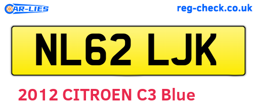 NL62LJK are the vehicle registration plates.