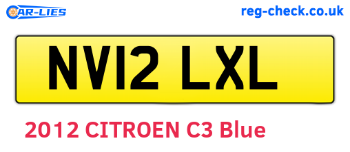 NV12LXL are the vehicle registration plates.