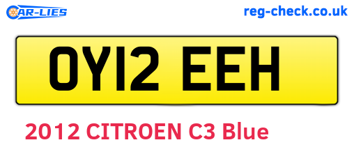OY12EEH are the vehicle registration plates.