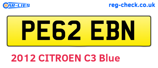 PE62EBN are the vehicle registration plates.