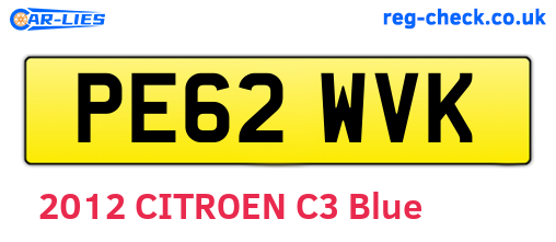 PE62WVK are the vehicle registration plates.