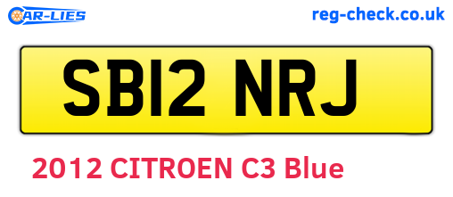 SB12NRJ are the vehicle registration plates.