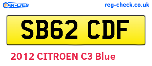 SB62CDF are the vehicle registration plates.