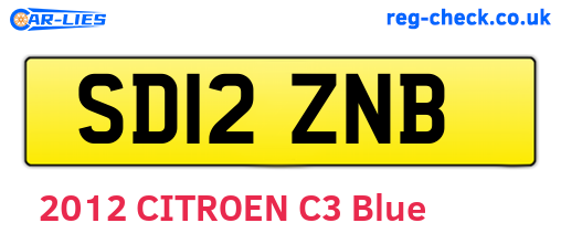 SD12ZNB are the vehicle registration plates.