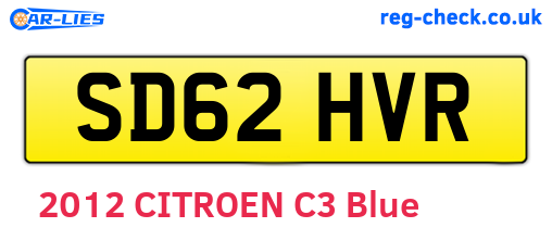 SD62HVR are the vehicle registration plates.