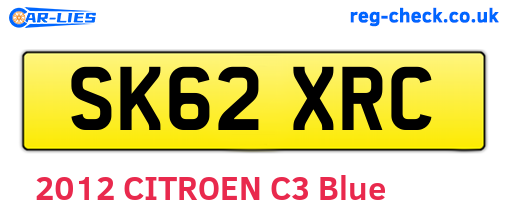 SK62XRC are the vehicle registration plates.