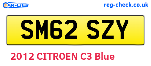SM62SZY are the vehicle registration plates.