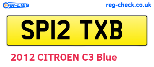 SP12TXB are the vehicle registration plates.