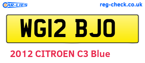 WG12BJO are the vehicle registration plates.