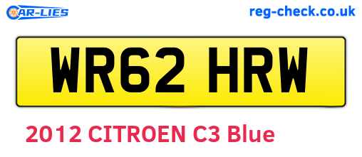 WR62HRW are the vehicle registration plates.
