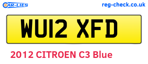 WU12XFD are the vehicle registration plates.