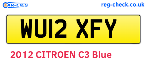WU12XFY are the vehicle registration plates.