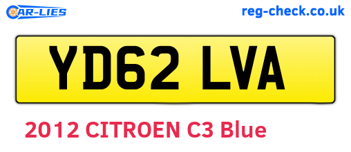 YD62LVA are the vehicle registration plates.