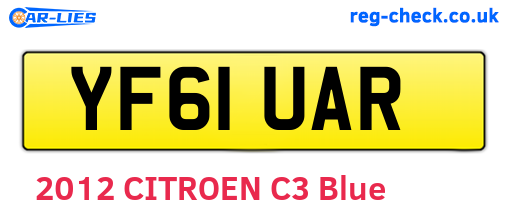YF61UAR are the vehicle registration plates.