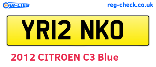YR12NKO are the vehicle registration plates.