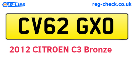 CV62GXO are the vehicle registration plates.