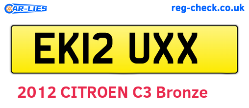 EK12UXX are the vehicle registration plates.
