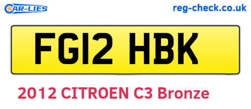 FG12HBK are the vehicle registration plates.