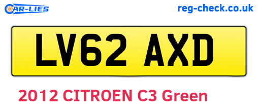 LV62AXD are the vehicle registration plates.