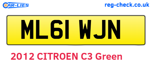 ML61WJN are the vehicle registration plates.