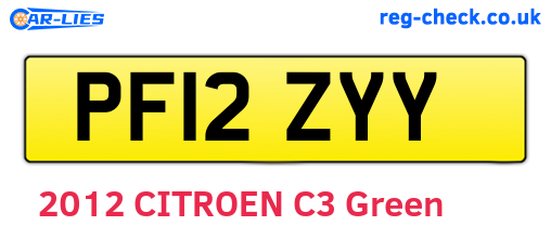 PF12ZYY are the vehicle registration plates.