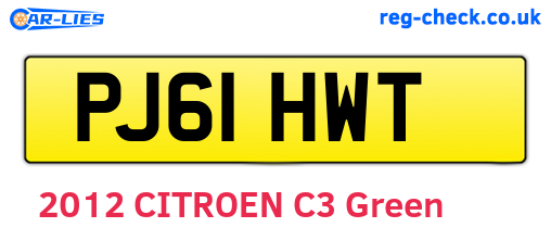 PJ61HWT are the vehicle registration plates.