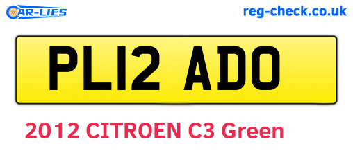 PL12ADO are the vehicle registration plates.