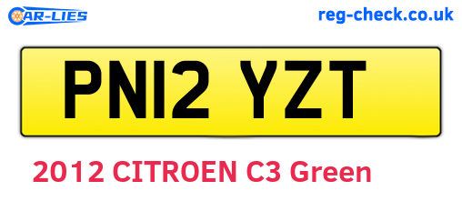 PN12YZT are the vehicle registration plates.