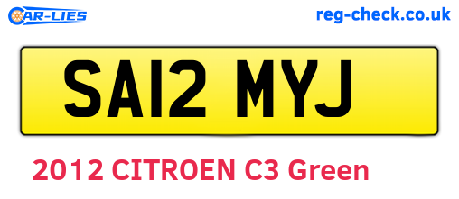 SA12MYJ are the vehicle registration plates.